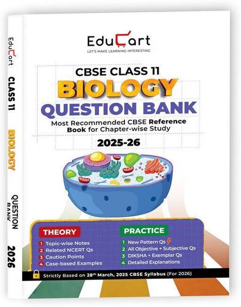 Educart CBSE Class 11 Biology Question Bank 2026 (Strictly for 2025-26 Exam)
