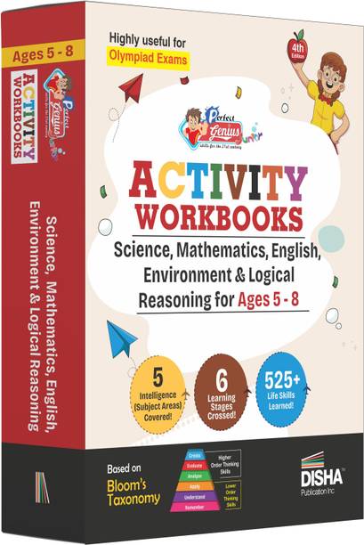 Disha Perfect Genius Junior Activity Workbooks for Science, Environment, Mathematics, Logical Reasoning & English for Ages 5 to 8 - 4th Edition | Must for Olympiad Exams | Builds 545+ Life Skills