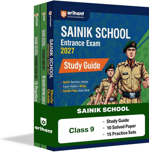 Arihant AISSEE Sainik School Class 9 Entrance Exam 2027 | Complete Study Guide, 15 Practice Sets & 10 Solved Papers (2017–2026) | Latest Syllabus | Revision Notes, MCQs & PYQs (2018–2026) | OMR Sheet & Solved Paper 2026