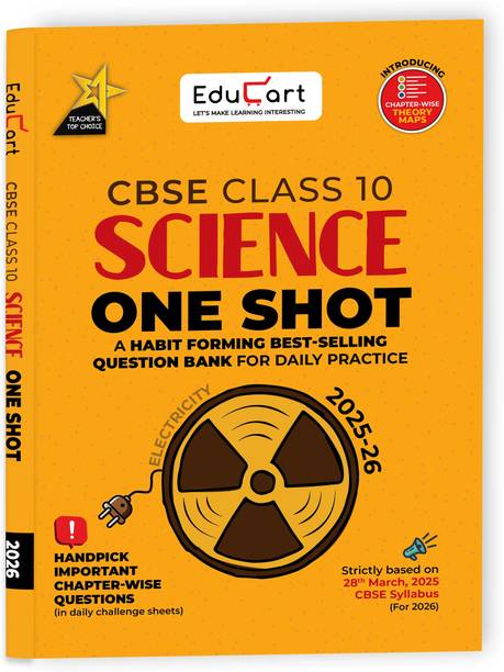 Educart One-shot Science CBSE Class 10 Question Bank 2025-26 on new Syllabus 2026 (Strictly for Boards Exam)