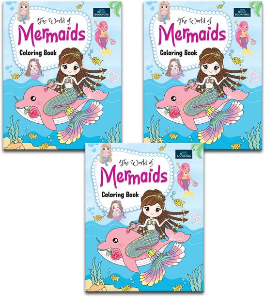 The World Of Mermaids Coloring Book For Kids (Pack Of 3)