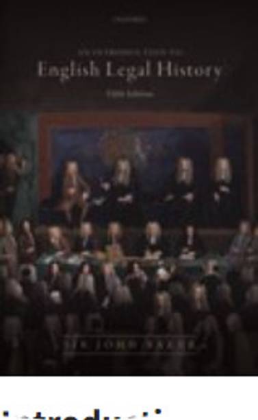 Introduction to English Legal History
