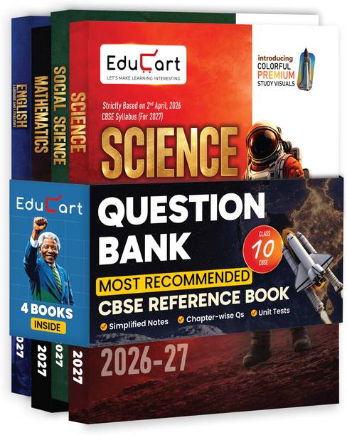 Educart CBSE Class 10 Science, Mathematics, Social Science (SST) & English Question Bank Bundle 2026-27 | Based on Latest 2027 Board Syllabus | Chapter-wise, Case-Based, Assertion-Reason & PYQs | Unit Test Worksheets + Premium Colored Visual Learning