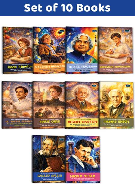 My First Novels Books(Set of 10) for kids and Children - World Famous Scientists Education Biography Books | Isaac Newton, Stephen Hawking, Dr. A.P.J. Abdul Kalam, Srinivasa Ramanujan, Dr. Vikram Sarabhai, Marie Curie, Albert Einstein, Thomas Edison, Galileo Galilei & Nikola Tesla | Age 5+ Years