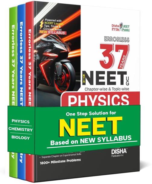 Errorless 37 Years NTA NEET (UG) Chapter-wise & Topic-wise PHYSICS, CHEMISTRY & BIOLOGY Solved Papers (2024 - 1988) with Value Added Notes 19th Edition | New Syllabus PYQs Question Bank for 2025 Exam