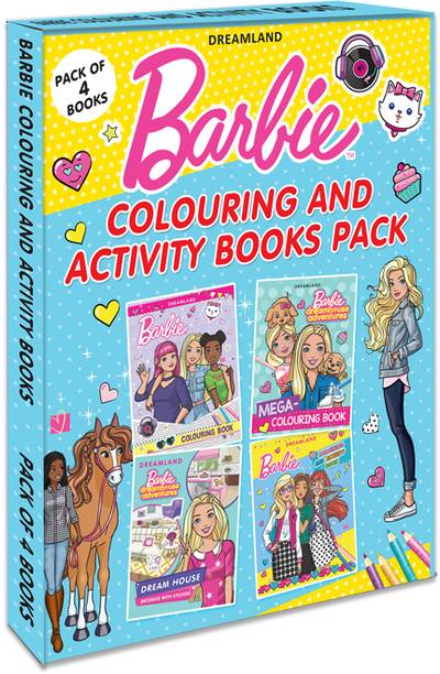 Barbie Colouring and Activity Books Pack (A Pack of 4 Books)  - Barbie Colouring Book for Little Artists | Coloring Book for Kid