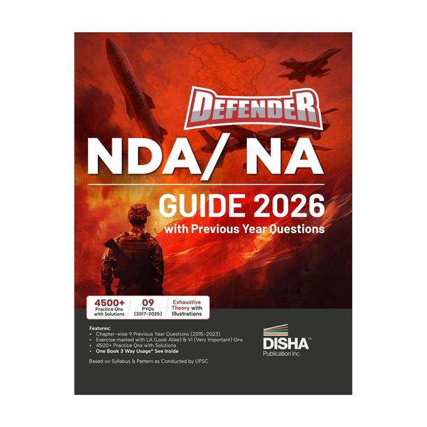 Disha DEFENDER NDA/ NA Guide 2026 with Previous Year Questions | Study Package for Mathematics & General Ability Test (GAT) - English, General Knowledge & Science