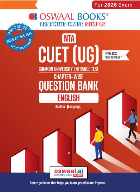 Oswaal NTA CUET (UG) Chapter-wise Question Bank English For 2026 Exam (as per latest 27 Dec., notification) | PYQs & 500+ NCERT aligned MCQs |With Oswaal AI