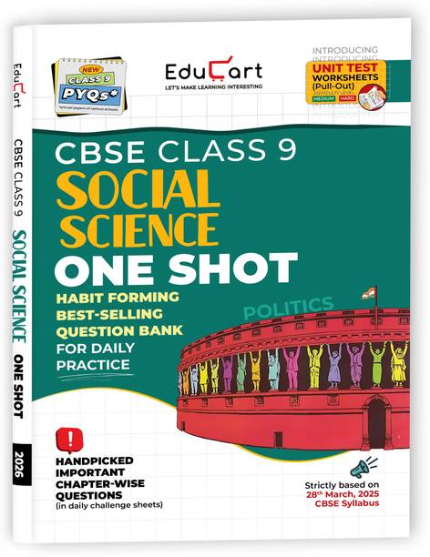 Educart CBSE Class 9 Social Science One-shot Question Bank 2026 (Strictly for 2025-26 Exam)
