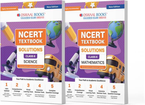 Ncert Textbook Solutions Class 8 Science | Mathematics | Set of 2 Book