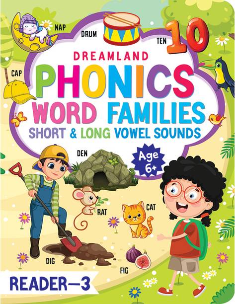 Phonics Reader - 3  - Word Families with Short & Long Vowel Sounds | Fun Phonics Practice for Early Readers, Preschool & Primary School | Colourful Activities to Build Vocabulary