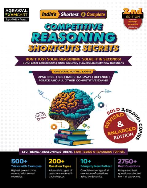 Examcart All Competitive Shortcut Secrets Reasoning Book 2026 | Verbal, Non-Verbal & Logical Reasoning Tricks | For SSC, Banking, NDA, Railway, Defence, Police & Other Govt Exams (English Medium)
