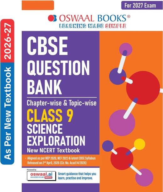 CBSE Science Question Bank Chapter-wise & Topic-wise Class 9 | Based on new NCERT Textbook Exploration|Includes Summary, Competency-Based Question, Self-Assessment & Practice Papers