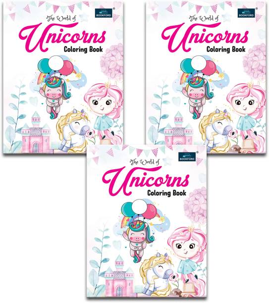 The World Of Unicorns Coloring Book For Kids (Pack Of 3)