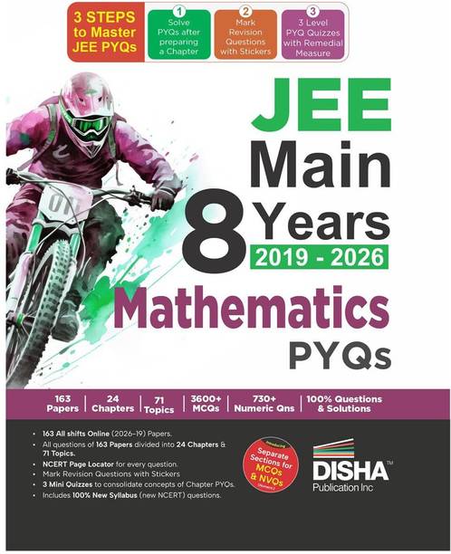 Disha JEE Main 8 Years (2019 - 2026) Mathematics PYQs | All 163 Sets Previous Years Solved Papers for JEE Main 2027 Exams | JEE Mains PYQ Book