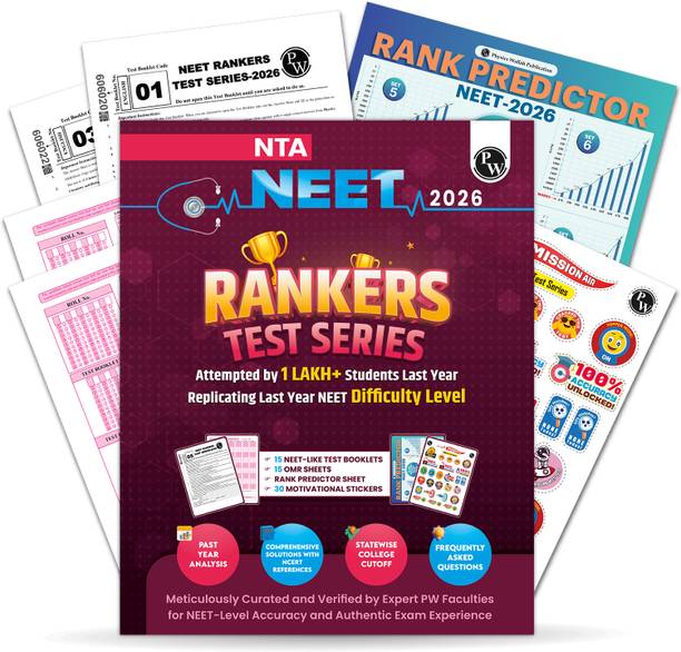 PW NTA 15 NEET Rankers Test Series 2026 | Verified & Curated by Expert Faculties | 15 NEET-Like Test Booklets 15 OMR Sheets Rank Predictor Motivational Stickers Solution Booklet & Statewise Cutoff Guide
