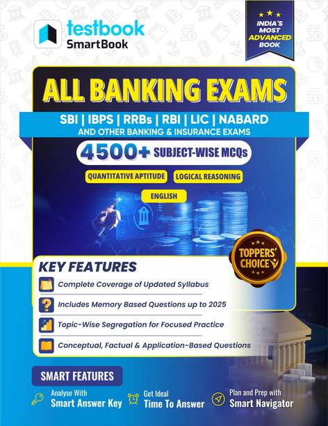 All Banking & Insurance Exams SmartBook in English  - 2026 Edition | 4500+ Subject Wise MCQs | Includes Quant, Reasoning, English, GA, Current Affairs, PYQs & Practice Sets | SBI PO, Clerk, IBPS PO/Clerk, RRB, RBI & Insurance Exams