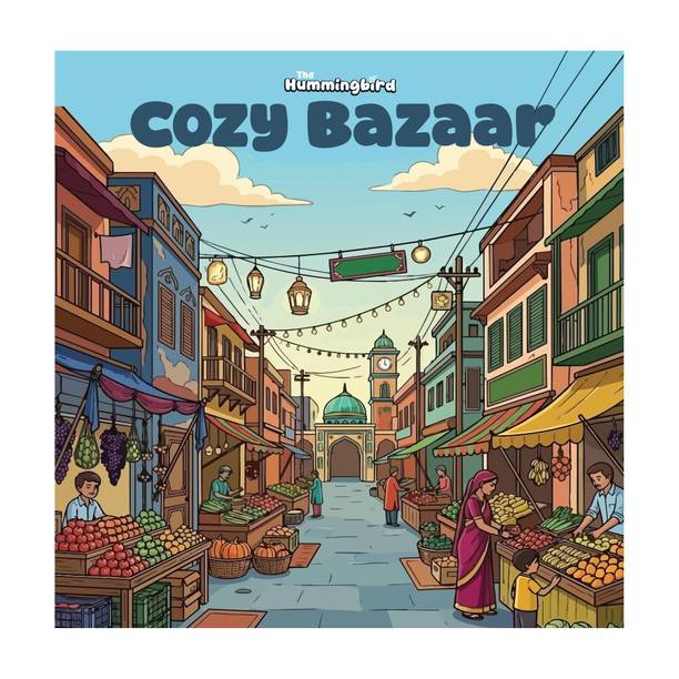 The Hummingbird Cozy Bazaars: A Cozy Coloring
Book for Adults Featuring Indian Markets, Flower
Bazaars, Spice Markets, Street Vendors, Textile
Shops, Food Stalls, Travel Scenes & Cultural Illustrations