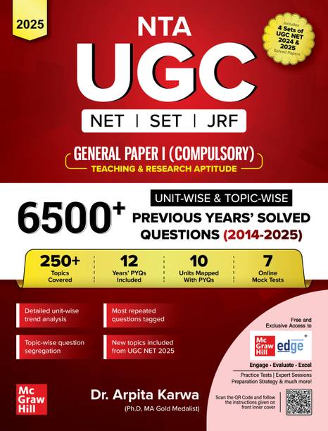 UGC NET Paper 1 2026 Previous Years' Solved Papers (2014-2025) | 6500+ Questions (3000 in book + 3500 online with June 2025) | Arpita Karwa | 12 Years PYQs: Unit-wise and Topic-wise detailed solutions