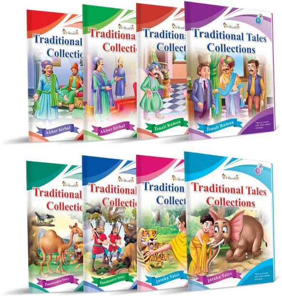 Set of 8 Panchatantra and Traditional Story Books collections for kids in english  - Bedtime & Short Story Books for Kids with Titles from Tenali Raman, Akbar Birbal, Panchatantra and Jataka Tales