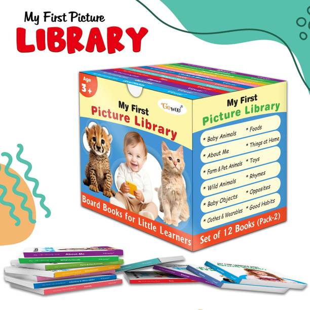 Lkg Class Picture Book Box Set (Blue Edition) : Board Books For Children, All In One essential Board Book, Gift Set For Kids Picture Library Box Of 12 Board Books