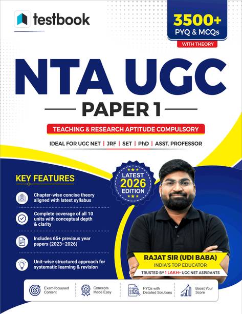 UGC NET Paper 1 Teaching & Research Aptitude by Rajat Sir (Udi Baba) in English | Compulsory  - Latest 2026 Edition | 3500+ PYQ & MCQ Book with Concise Theory | 65+ Latest Solved Papers + Unit-Wise Notes for Complete Preparation | Covers UGC NET, JRF & SET Exams