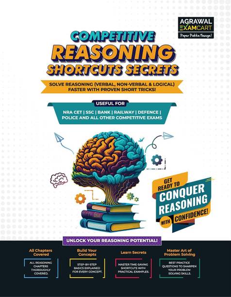 Examcart All Competitive Shortcut Secrets Reasoning Book 2026 | Verbal, Non-Verbal & Logical Reasoning Tricks | For SSC, Banking, NDA, Railway, Defence, Police & Other Govt Exams (English Medium)