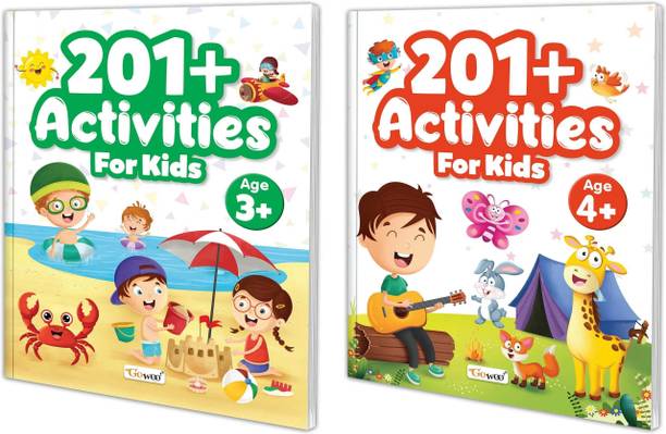201+ Activities for Kids Age 3 and 4+ : Learning activity book for kids, Kids activity book, Early Learning activities for Children, Mazes, Spot the differences, Matching games, Patterns, Brain games, Hide and seek, Word search, Rhymes, Puzzle, All about me, Join the dots | Pack of 2 activity books.