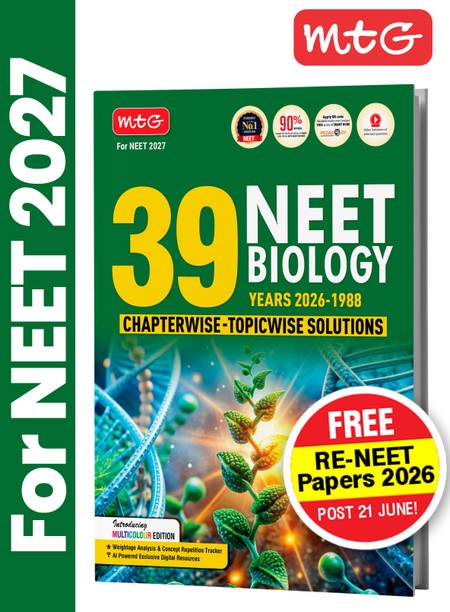 MTG NEET PYQ 39 Years Biology Book For 2026-2027 Exam | Chapterwise Topicwise Solved Question Papers