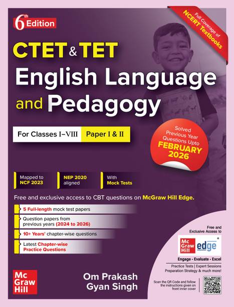 CTET & TET 2026 Paper-1 & Paper-2 | English Language & Pedagogy Class 1-8 | Complete NCERT Coverage | 10 Years Solved Papers (2016-2026) | Online Mock Tests | Latest Syllabus