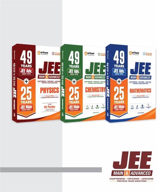 Arihant 49 Years JEE Advanced (1978�2026) & 25 Years JEE Main (2002�2026) PCM Combo | Physics, Chemistry & Mathematics Chapterwise, Topicwise & Levelwise PYQs | 3Level Practice&Questions