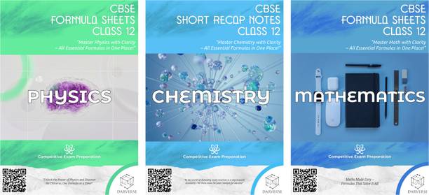 DARVERSE CBSE Study Combo for Physics, Chemistry and Mathematics for Class 12th | Physics Formula Sheets, Chemistry Quick Revision Short Notes & Mathematics Formula Sheets for Class 12th | Complete Study Package for Class 12th PCM | CBSE Study Material for Class 12th PCM  - Complete Study Guide for CBSE Class 12th PCM
