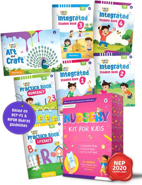 Pre-school Nursery Kit for Kids 3+ years | Pre-Primary/Kindergarten - Integrated, Art & Craft, Literacy and Numeracy Practice Books with Kinder Trails App | NEP 2020 Compliant