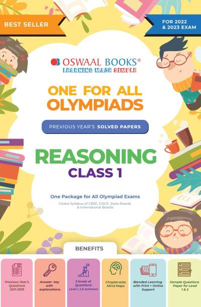 Oswaal One For All Olympiad Previous Years' Solved Papers, Class-1 Reasoning Book (For 2023 Exam)