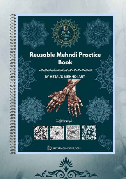 Reusable Mehndi Practice Book | Bridal & Beginner Henna Design Workbook  - Reusable - 10000x Times