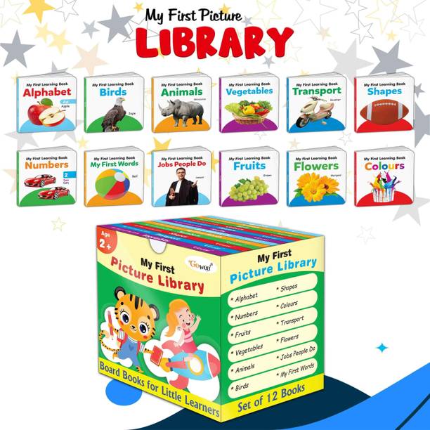 Children's educational board book collection (Green Edition) : Kid's First Library Box, Learning book for preschoolers, Educational picture books for toddlers Of 12 Board Books