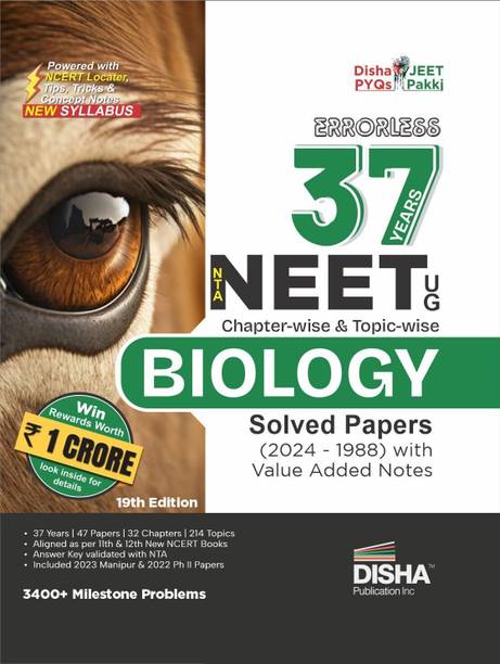 Errorless 37 Years Nta Neet (Ug) Chapter-Wise & Topic-Wise Biology Solved Papers (2024 - 1988) with Value Added Note- New Syllabus Pyqs Question Bank for 2025 Exam