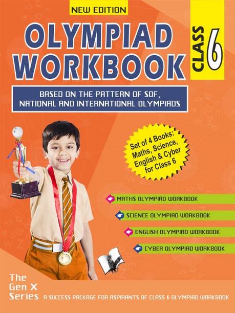 Olympiad Workbook Maths, Science, English and Cyber Calss 6 (Set of 4 Books)