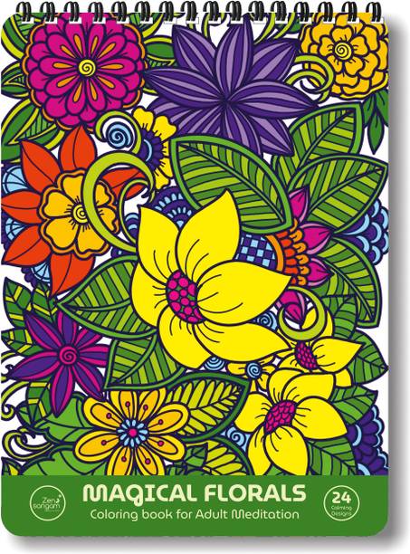 Zen Sangam Magical Florals Meditative Art Coloring Book for Adults (Calming Floral Doodle Designs)