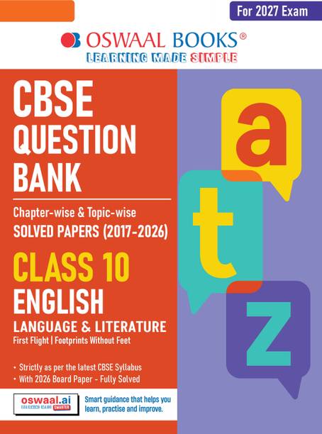 Oswaal CBSE Question Bank for Class 10 English Language & Literature | Chapter-wise and Topic-wise: Solved Papers (2017-2026) | Includes 2026 Papers- fully solved | With Mind Maps & Revision Notes For 2027 Exam