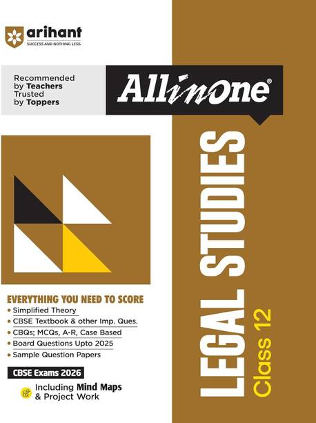 (Old Edition) Arihant All in One Legal Studies Class 12 for CBSE Exams 2025-26 as per latest syllabus Simplified Theory, CBSE Textbook