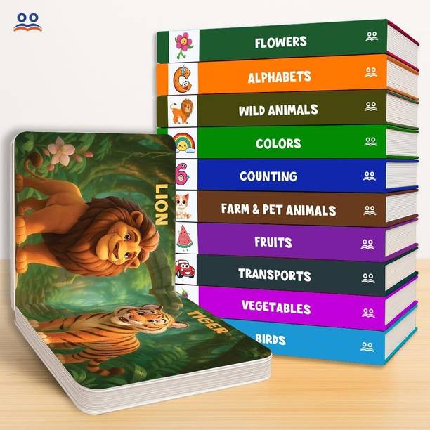 My First Library Box Set  - Board Book for Kids [10 Books] | Premium Quality Baby Books 1 Year - 3 Year | Early Learning Children Books - Alphabets ABCD, Numbers, Colours, Fruits, Vegetable, Flowers, Birds, Transport, Pet & Wild Animals