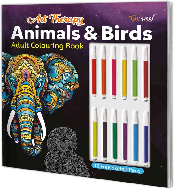 Art Therapy Animals & Birds Adult Colouring Book