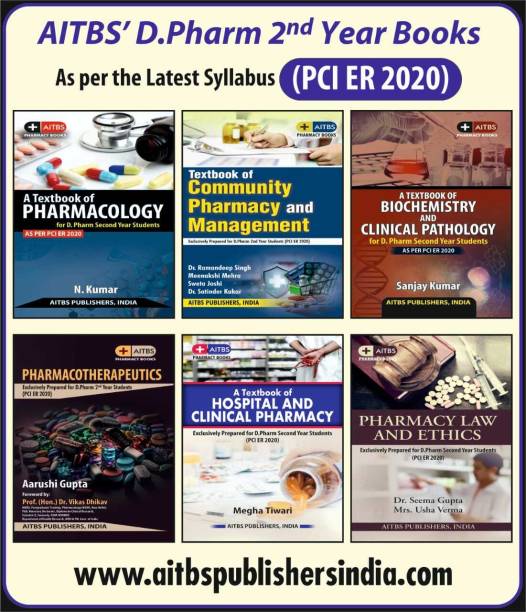 D.PHARMA 2nd YEAR BOOKS AS PER PCI ER 2020 (A Textbook of PHARMACOLOGY, Textbook of Community Pharmacy and Management , A Textbook of Biochemistry and Clinical Pathology, Pharmacotherapeutics, A Textbook of HOSPITAL AND CLINICAL PHARMACY
 and PHARMACY LAW AND ETHICS)