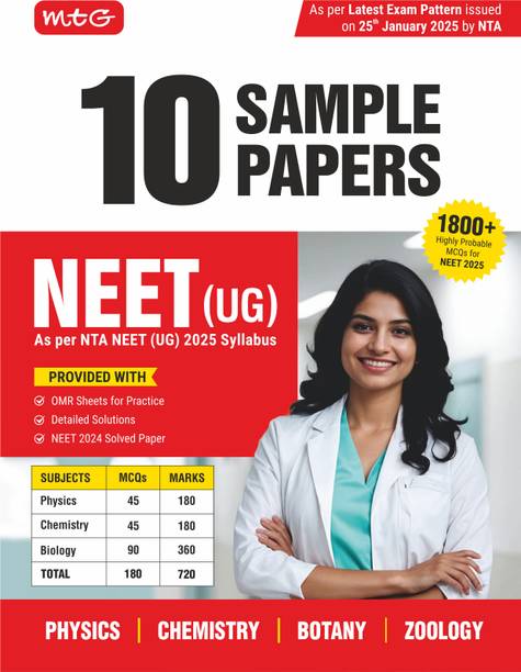 MTG NEET 10 Sample Papers as per NMC UG 2025 Syllabus|Mock Test Papers with OMR Sheet|1800 Highly Probable MCQs