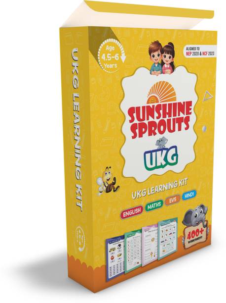 Sunshine Sprouts Playgroup Educational Learning Kit | Age Group 4.5- 6 years (UKG)  - 400+ Worksheets | Set of 4 Books (English, Maths, EVS, Hindi)