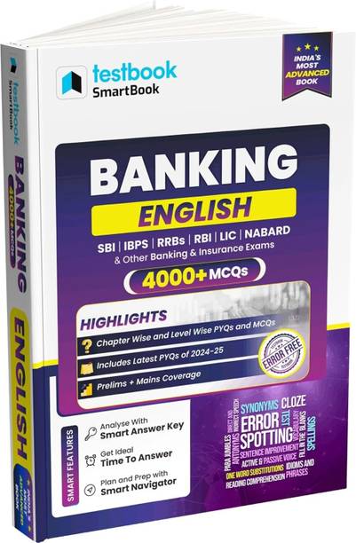 Banking - English Smartbook 5000+ MCQs & PYPs  - Useful for SBI, IBPS, RRBs, RBI, LIC, NABARD, and other key Banking & Insurance exams