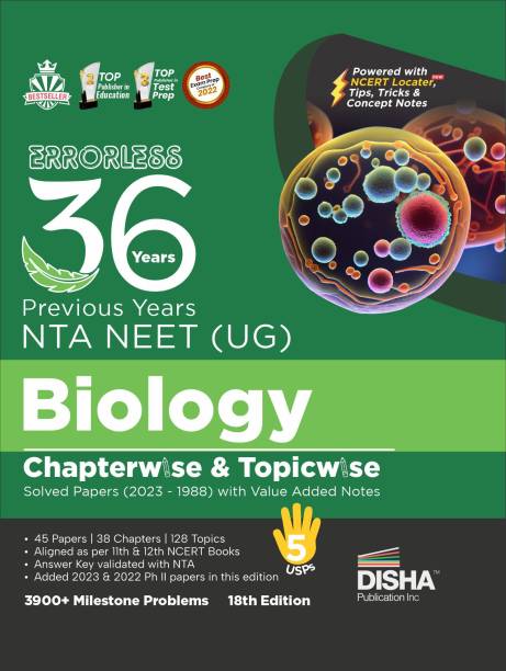 Errorless 36 Previous Years Nta Neet (Ug) Biology Chapter-Wise & Topic-Wise Solved Papers (2023 - 1988) with Value Added Notes Pyqs Question Bank