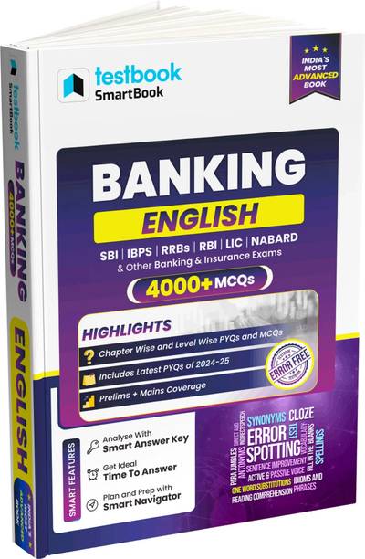Banking English SmartBook with 4000+ MCQs | Ideal for SBI, IBPS, RRBs, RBI, LIC, NABARD & Other Banking Exams  - Complete Banking English Practice: 4000+ Chapterwise MCQs