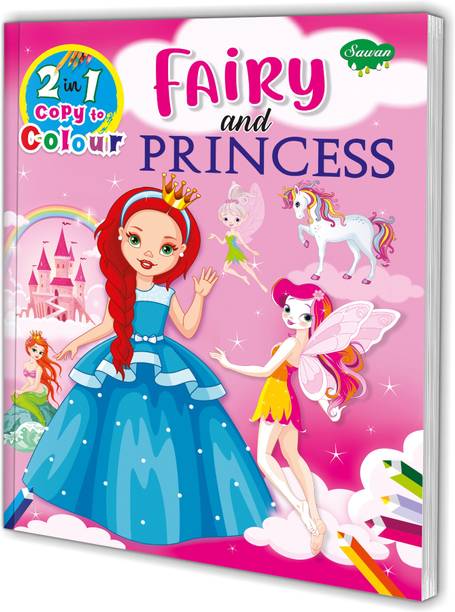 Fairy and Princess colouring book for kids : Copy colouring book for kids, Fun colouring book for kids, Book of colouring for kids.